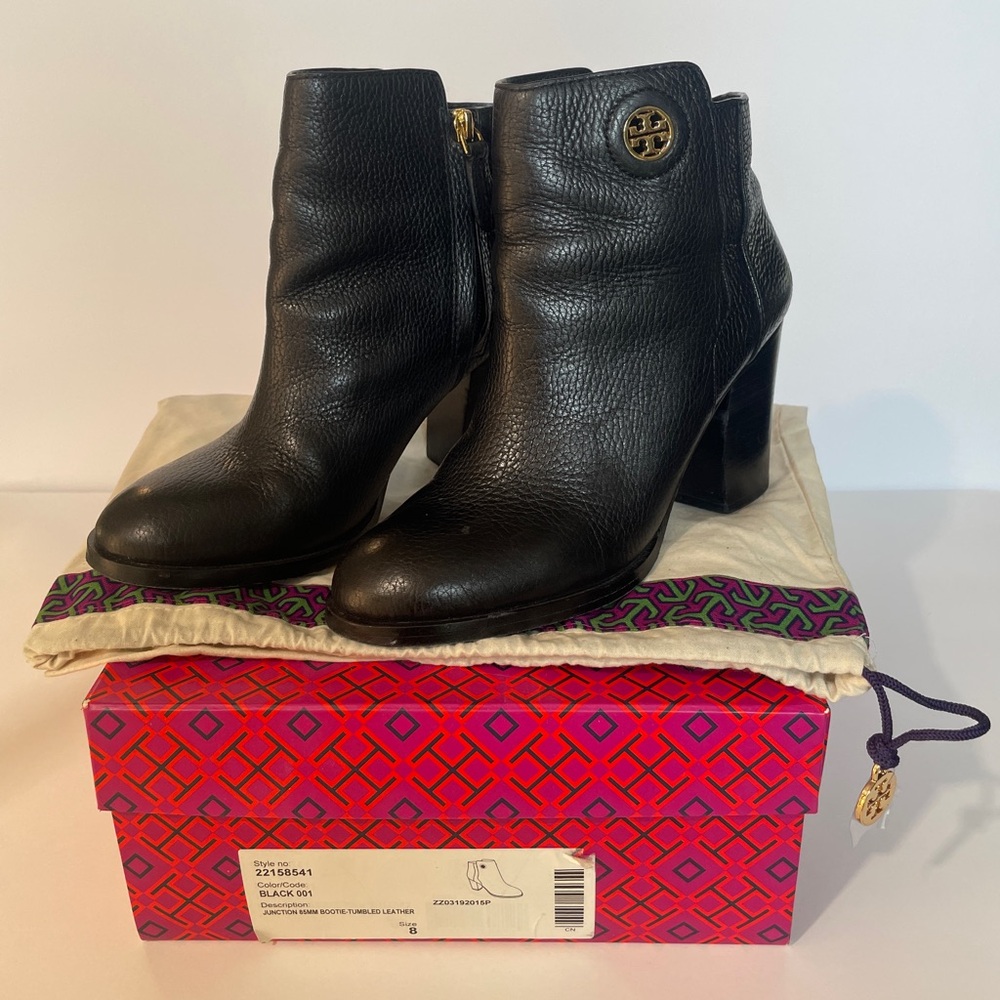 Tory Burch Size 8 Black Leather Boot